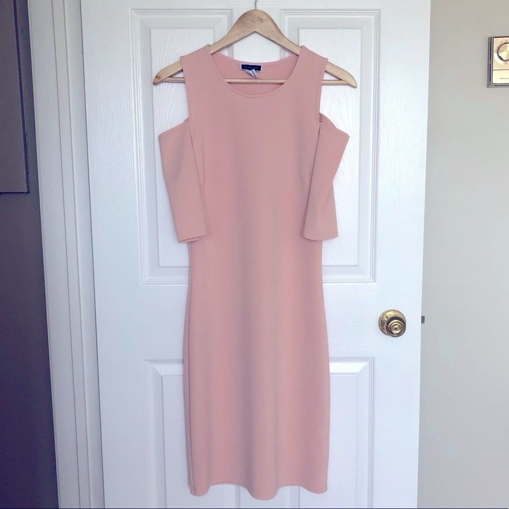 Blush Nude Dress Size Large Cold Shoulder - Picture 3 of 8